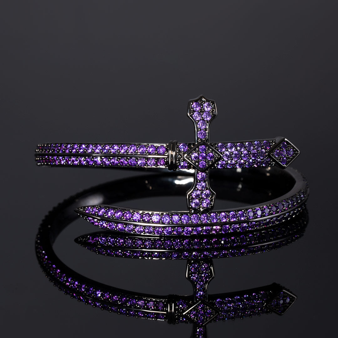 Bracelete 6mm Iced Sword Roxo Mythice