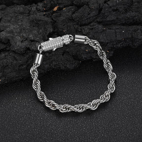 Pulseira 6mm Rope com Fecho Cravejado Mythice