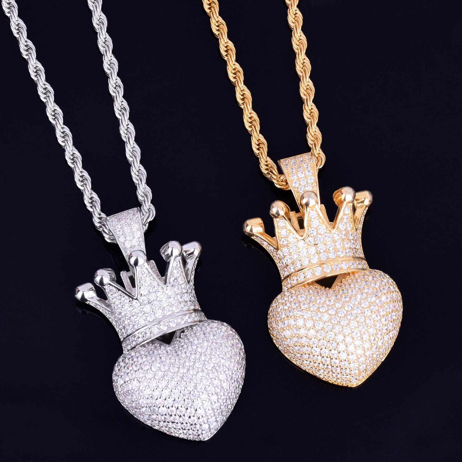 Pingente Crown Heart + Corrente de Brinde