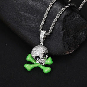 Pingente Skull Luminoso Premium + Corrente de Brinde