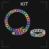 KIT Corrente e Pulseira 16mm Colorfull Cuban Mythice