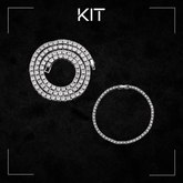 KIT Corrente e Pulseira Riviera Premium 3/4/5mm